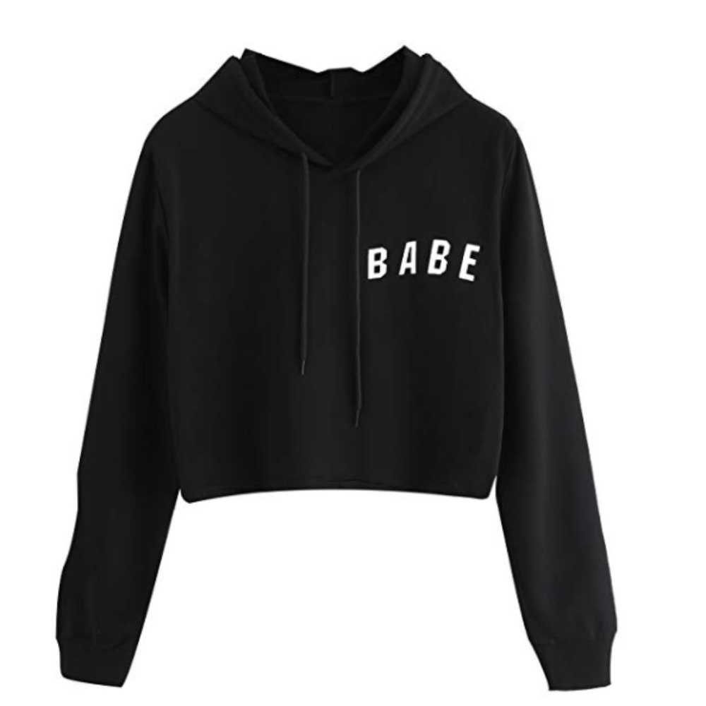 Black Babe Cropped Hoodie